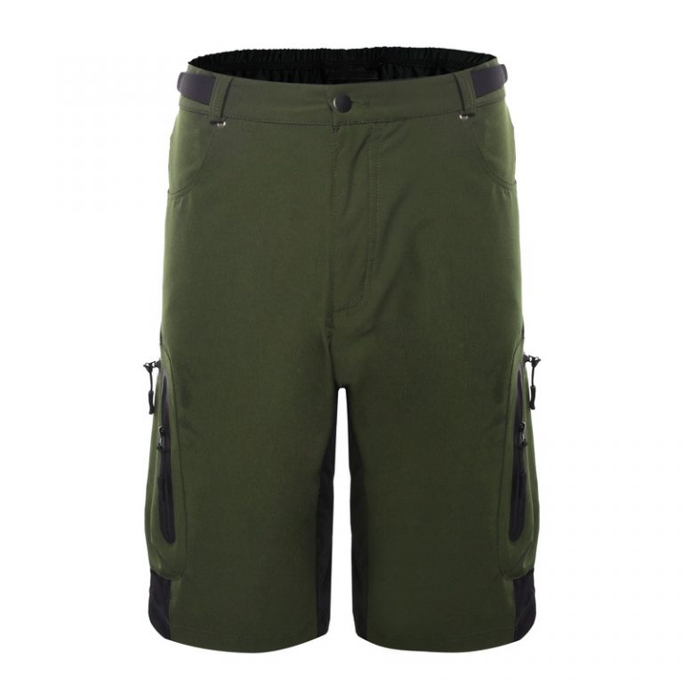 Mens mountain bike riding shorts army green