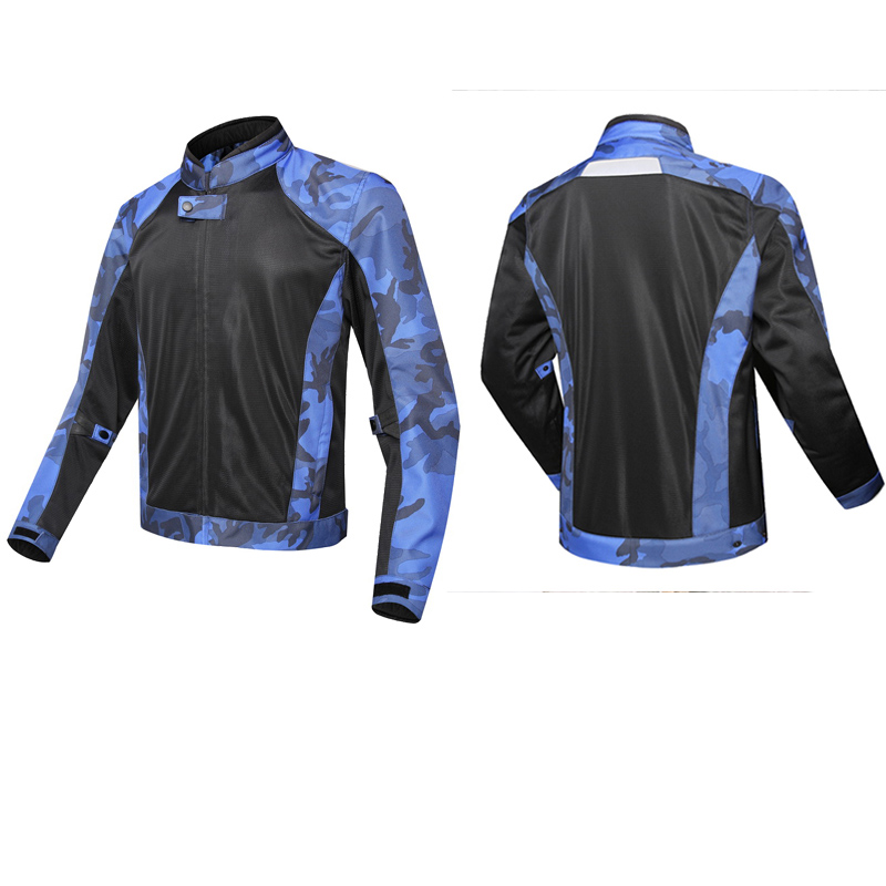 Blue motorcycle jacket men